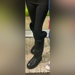 Rare UGG black sequin knee high boot size 7